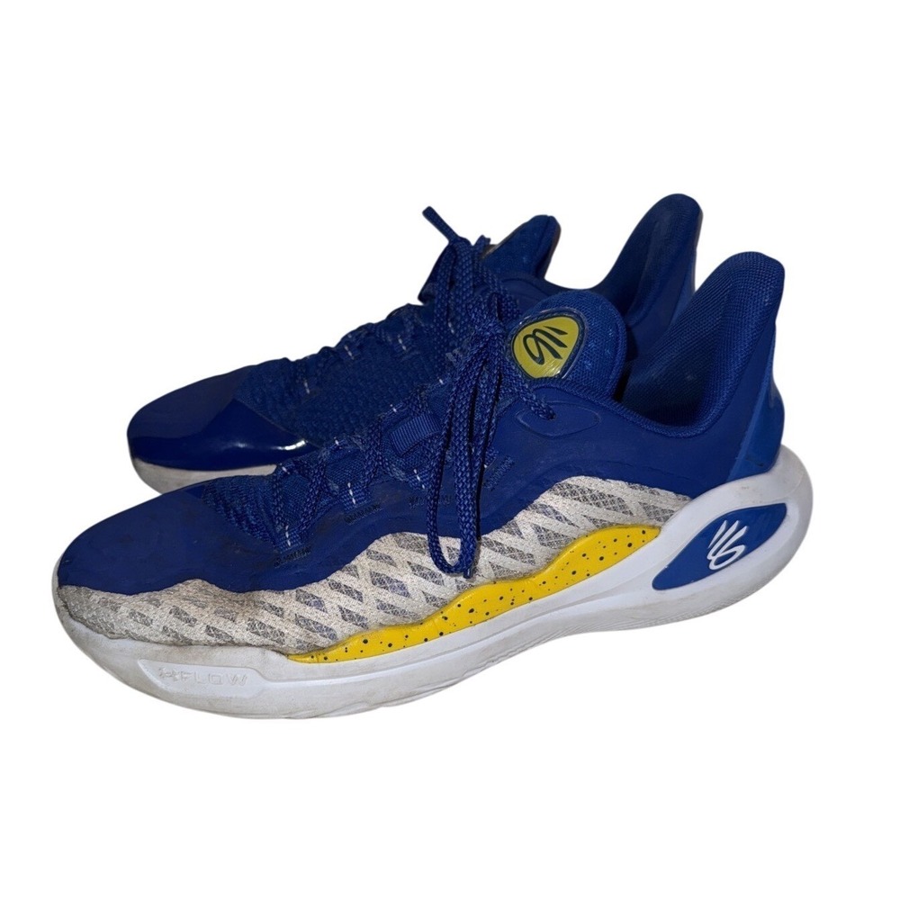 Under Armour Curry Flow 10 Dub Nation Bl Yellow Mens 10 Basketball Shoes 3026615